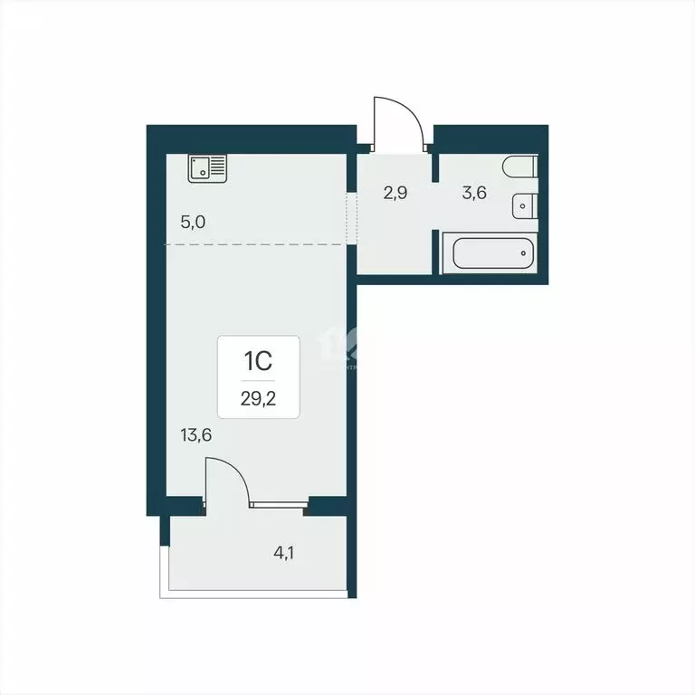 Квартира-студия: Новосибирск, Игарская улица, 5 (29 м) - Фото 1