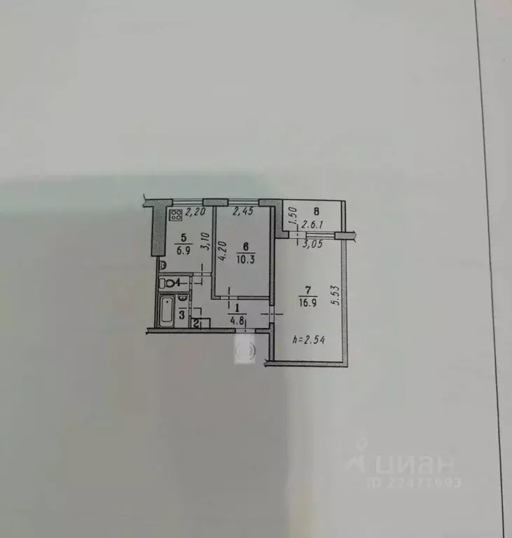 2-к кв. Омская область, Омск просп. Королева, 14 (44.5 м) - Фото 2