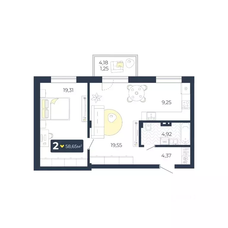 2-к кв. Красноярский край, Красноярск городской округ, пос. Солонцы, ... - Фото 1