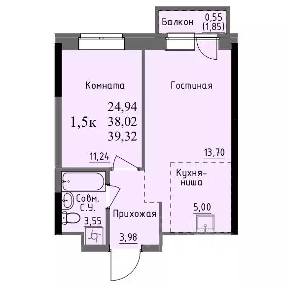 1-к кв. Удмуртия, Ижевск ул. Ключевой Поселок, 23литА (38.0 м) - Фото 0