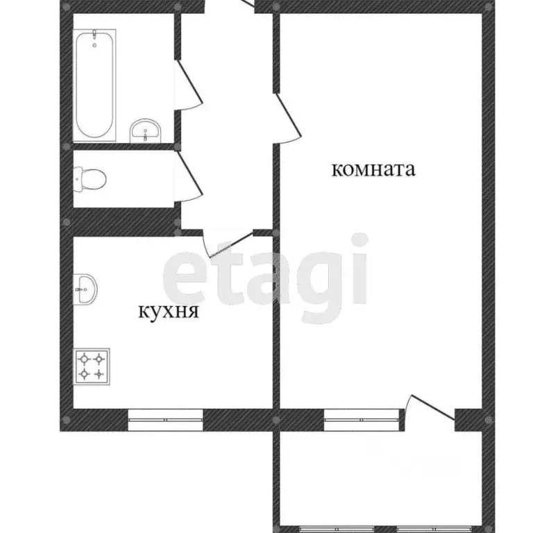 1-к кв. Курганская область, Курган Заозерный жилрайон, 5-й мкр, 34 ... - Фото 2