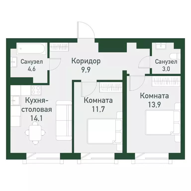 2-к кв. Челябинская область, Челябинский городской округ, пос. ... - Фото 0
