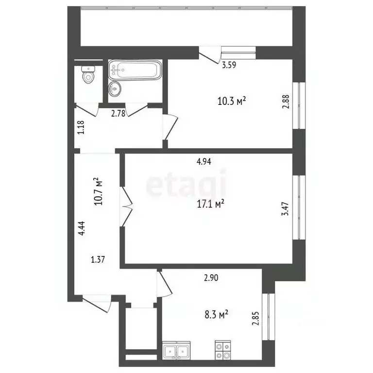 2-к кв. Московская область, Балашиха Звездная ул., 2 (52.0 м) - Фото 1