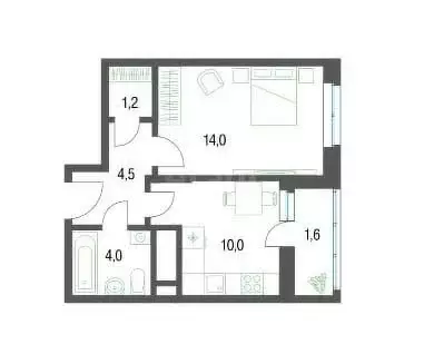1-комнатная квартира: Котельники, микрорайон Новые Котельники, 10 (36 ... - Фото 0