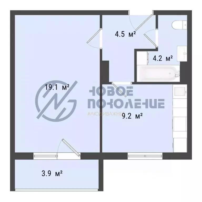 1-к кв. Омская область, Омск пос. Биофабрика, 18к1 (37.0 м) - Фото 0