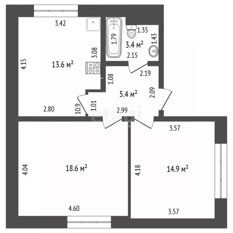 2-к кв. Ямало-Ненецкий АО, Губкинский 16-й мкр, 20 (59.0 м) - Фото 2