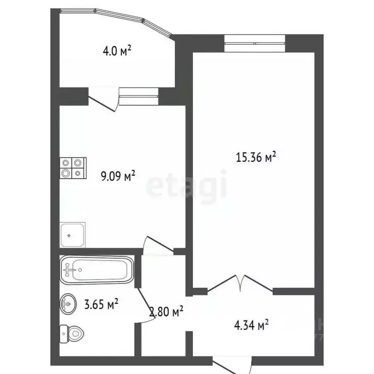 1-к кв. Саха (Якутия), Якутск ул. Лермонтова, 100/2 (35.3 м) - Фото 1