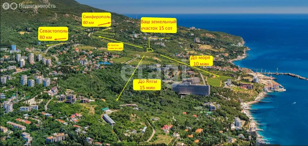 Участок в Республика Крым, муниципальный округ Ялта, посёлок ... - Фото 1