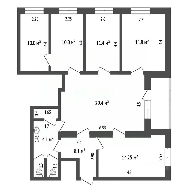 Комната Владимирская область, Муром Московская ул., 111 (101.7 м) - Фото 1