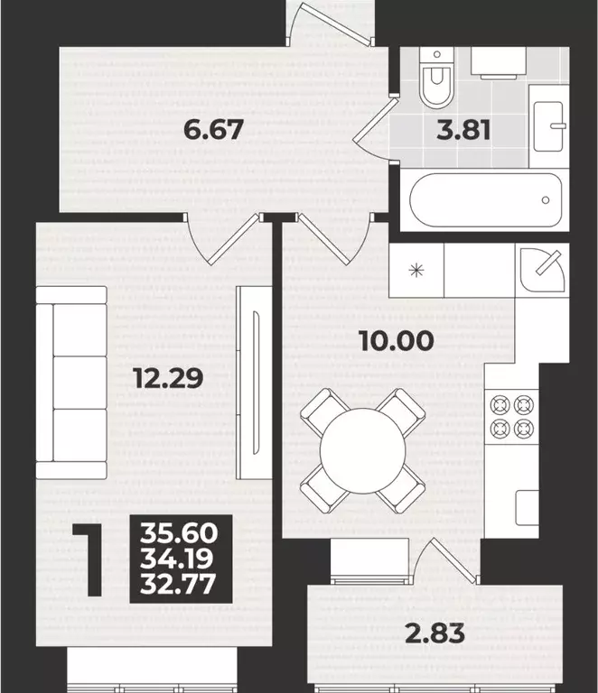 1-к кв. Калининградская область, Калининград ул. Героя России ... - Фото 0
