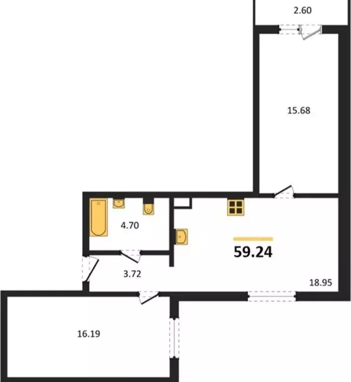 2-комнатная квартира: Курган, жилой район Заозёрный, 16-й микрорайон, ... - Фото 1