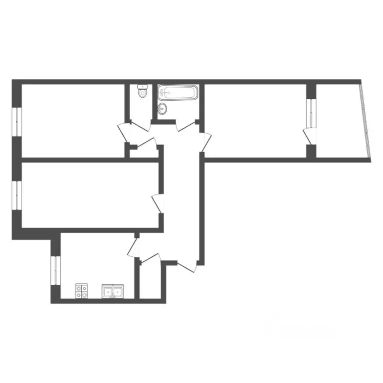 3-к кв. Тюменская область, Тюмень ул. Пермякова, 54а (65.9 м) - Фото 2