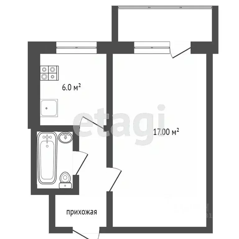1-к кв. Ростовская область, Ростов-на-Дону Таганрогская ул., 122/1 ... - Фото 1