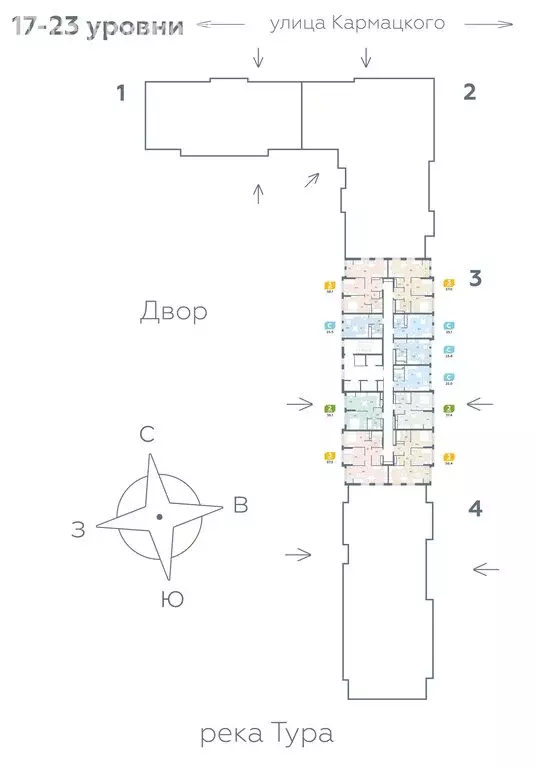 3-комнатная квартира: Тюмень, улица Евгения Войнова, 3 (58.1 м) - Фото 1