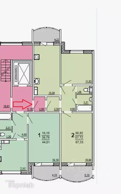 2-к кв. Саратовская область, Саратов ул. Имени Ф.А. Блинова, 19 (57.7 ... - Фото 2