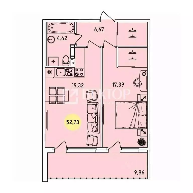 2-к кв. Ярославская область, Ярославль ул. Лескова, 44 (52.73 м) - Фото 2