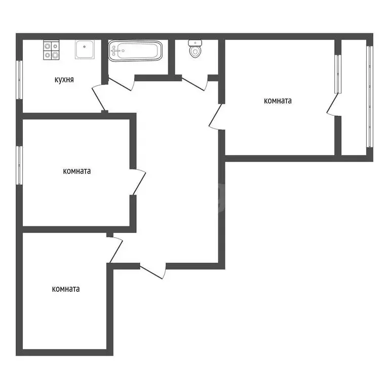 3-комнатная квартира: Юрюзань, улица Сахарова, 9 (78 м) - Фото 1