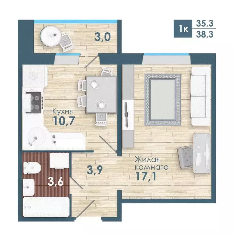 1-комнатная квартира: Новосибирск, улица Титова, с2 (38.3 м) - Фото 0