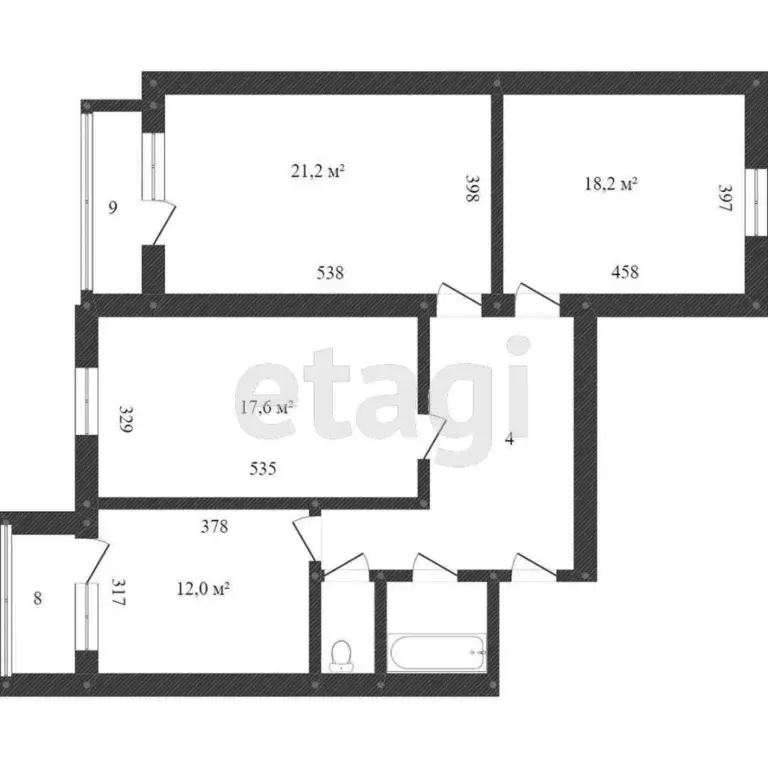 3-к кв. Белгородская область, Белгород Народный бул., 57 (98.8 м) - Фото 1
