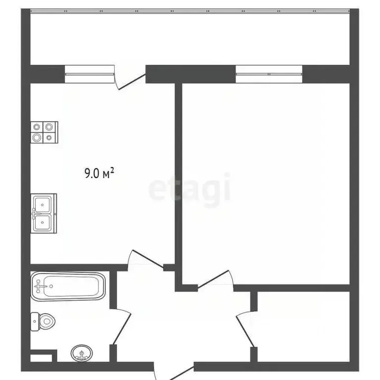 1-к кв. Тюменская область, Тюмень Солнечный проезд, 6 (38.0 м) - Фото 1