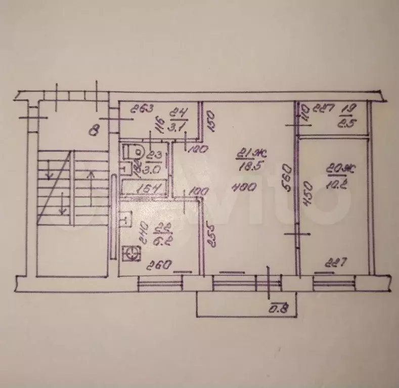 2-к. квартира, 43 м, 2/4 эт. - Фото 0
