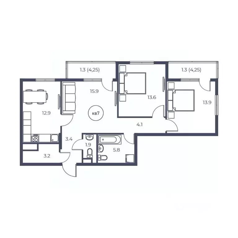 3-к кв. Крым, Саки ул. Заводская, 62 (77.3 м) - Фото 0