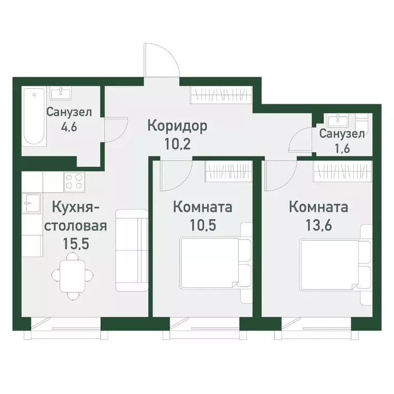 2-к кв. Челябинская область, Челябинский городской округ, пос. ... - Фото 0