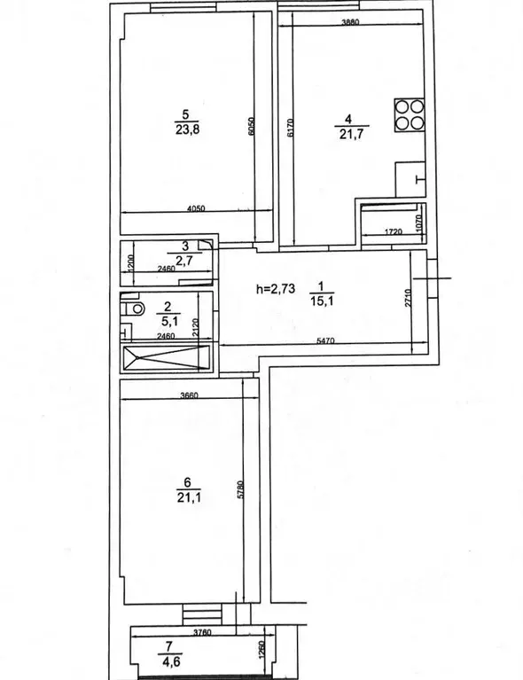 3-к кв. Новосибирская область, Новосибирск ул. Залесского, 8/1 (89.0 ... - Фото 0