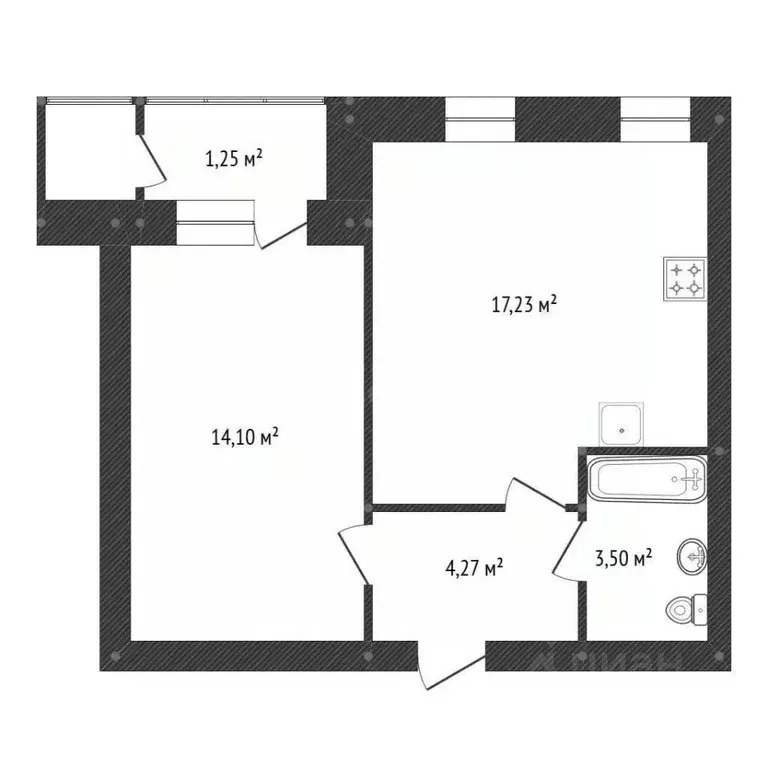 1-к кв. Башкортостан, Уфа ул. Даяна Мурзина, 7/1 (39.0 м) - Фото 2