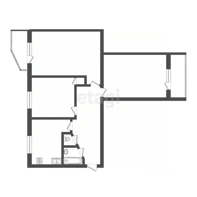 3-к кв. Московская область, Дмитров имени К.А. Аверьянова мкр, 9 (57.9 ... - Фото 2