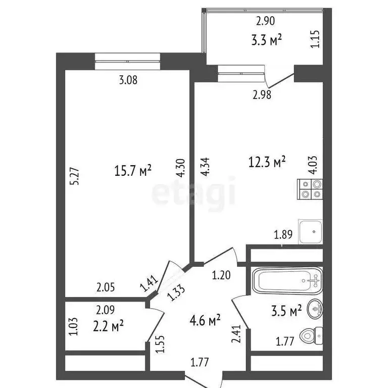 1-комнатная квартира: Анапа, улица Ленина, 173Ак2 (40 м) - Фото 0