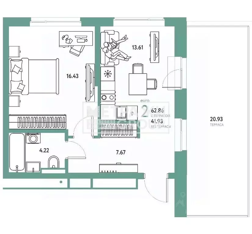 1-к кв. Московская область, Мытищи Страна.Парковая жилой комплекс ... - Фото 2