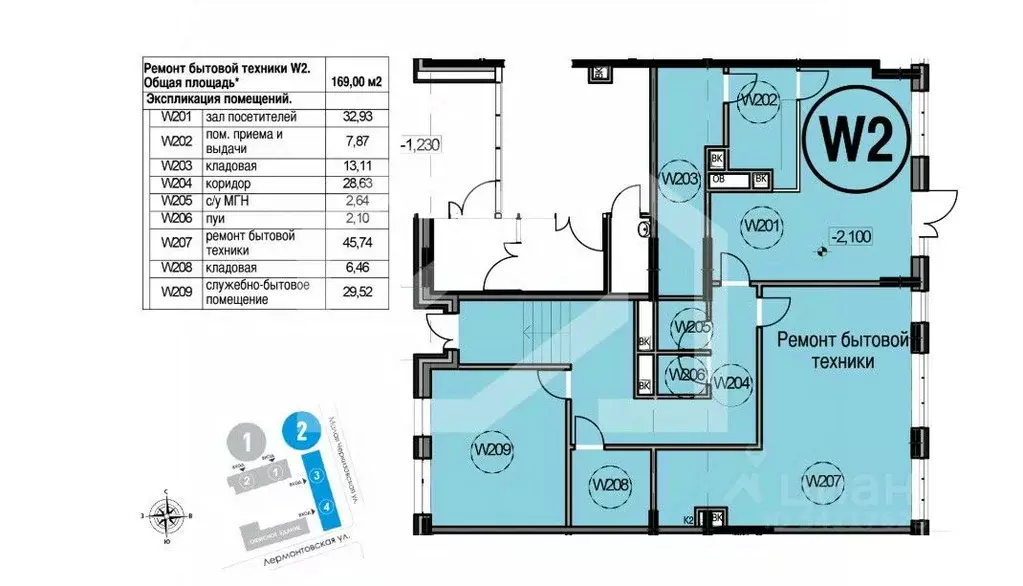 Торговая площадь в Москва Лермонтовская ул., 1 (167 м) - Фото 2