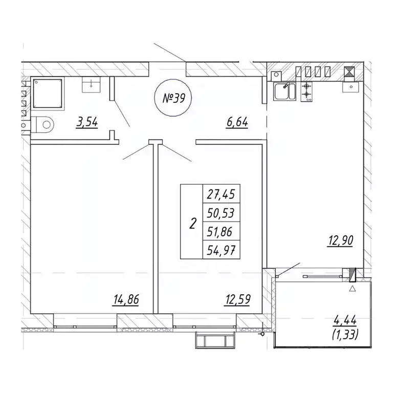 2-к кв. Калининградская область, Зеленоградск  (54.97 м) - Фото 1
