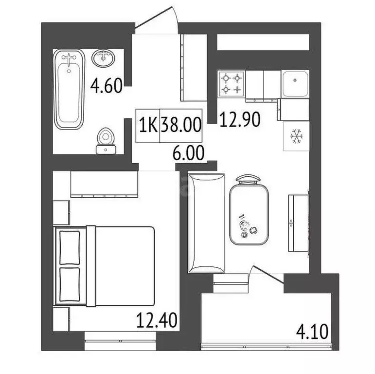1-комнатная квартира: Красноярск, улица Светлова, 31 (38 м) - Фото 0