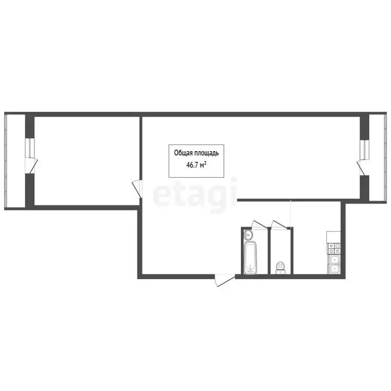 2-комнатная квартира: Искитим, микрорайон Индустриальный, 17 (46.7 м) - Фото 1