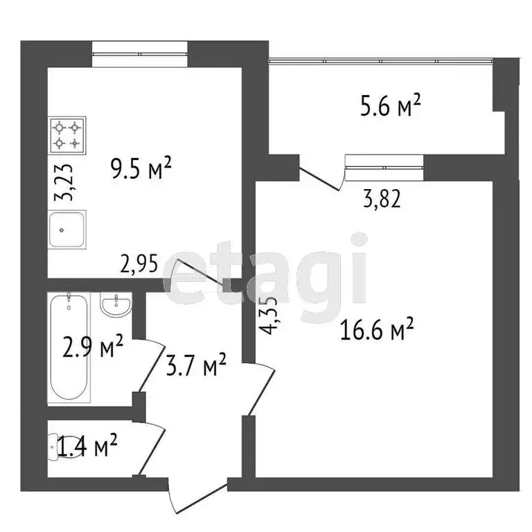 1-комнатная квартира: Тюмень, улица Василия Севергина, 2 (68.98 м) - Фото 1