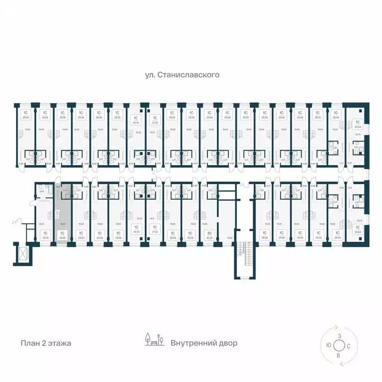 Квартира-студия: Новосибирск, улица Станиславского, 25 (29.59 м) - Фото 1