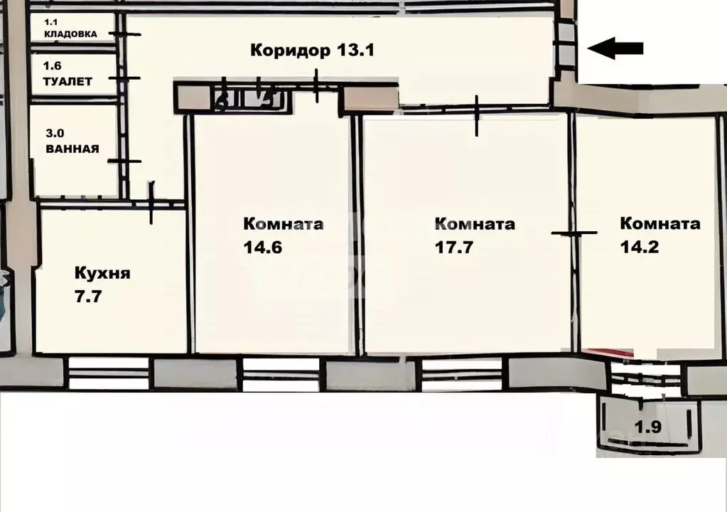 3-к кв. Челябинская область, Челябинск ул. Героев Танкограда, 110 ... - Фото 2