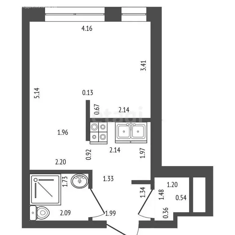 Квартира-студия: Санкт-Петербург, Лисичанская улица, 22 (28 м) - Фото 1