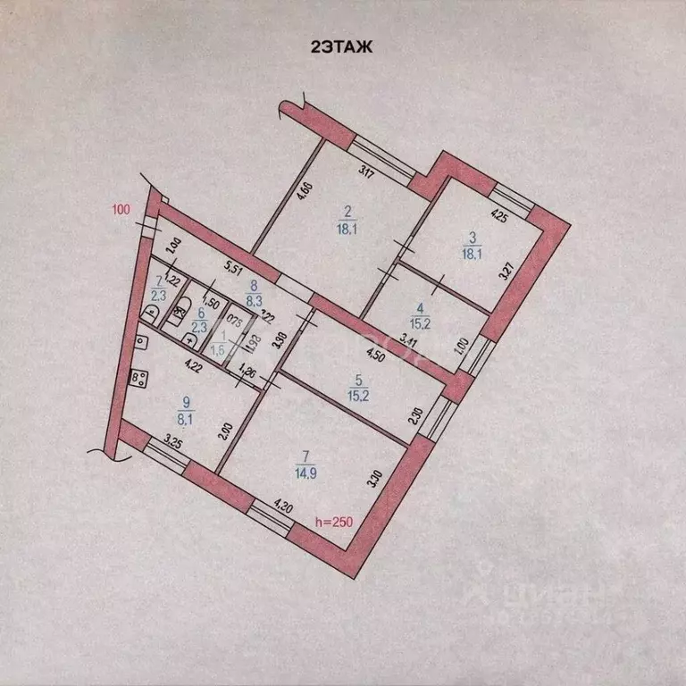 5-к кв. Алтайский край, Барнаул ул. Малахова, 128 (88.0 м) - Фото 2