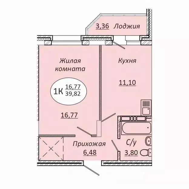 1-к кв. Новосибирская область, Новосибирск 2-я Воинская ул., 53 (39.82 ... - Фото 0