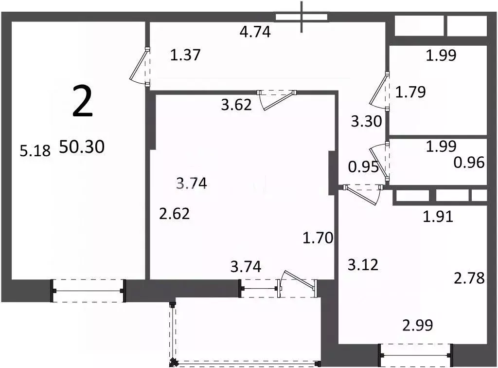 2-к кв. Москва ул. Генерала Пилипенко, 1к1 (50.3 м) - Фото 2