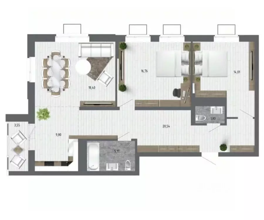 3-к кв. Воронежская область, с. Новая Усмань ул. Ленина, 312А (66.0 м) - Фото 0