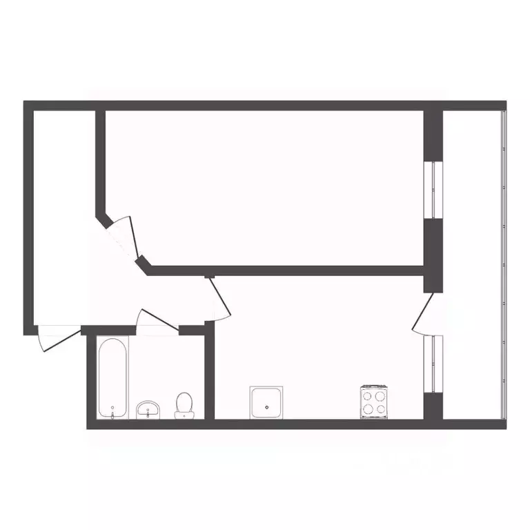 1-к кв. Тюменская область, Тюмень ул. Котельщиков, 2 (40.0 м) - Фото 2