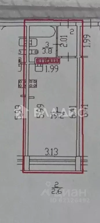 Студия Санкт-Петербург ул. Турку, 1к2 (26.0 м) - Фото 2