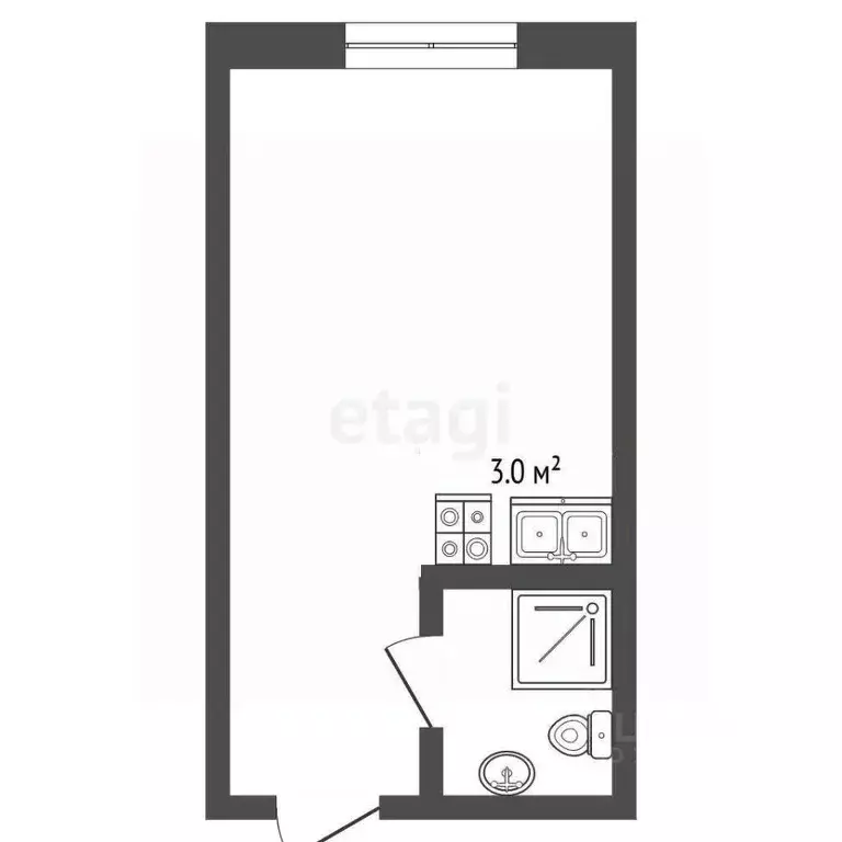 Студия Томская область, Томск ул. Шевченко, 48 (18.0 м) - Фото 1