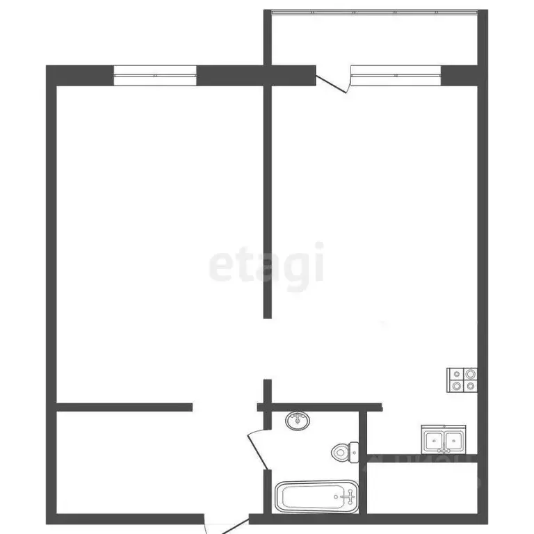 1-к кв. Тюменская область, Тюменский муниципальный округ, д. Патрушева ... - Фото 1