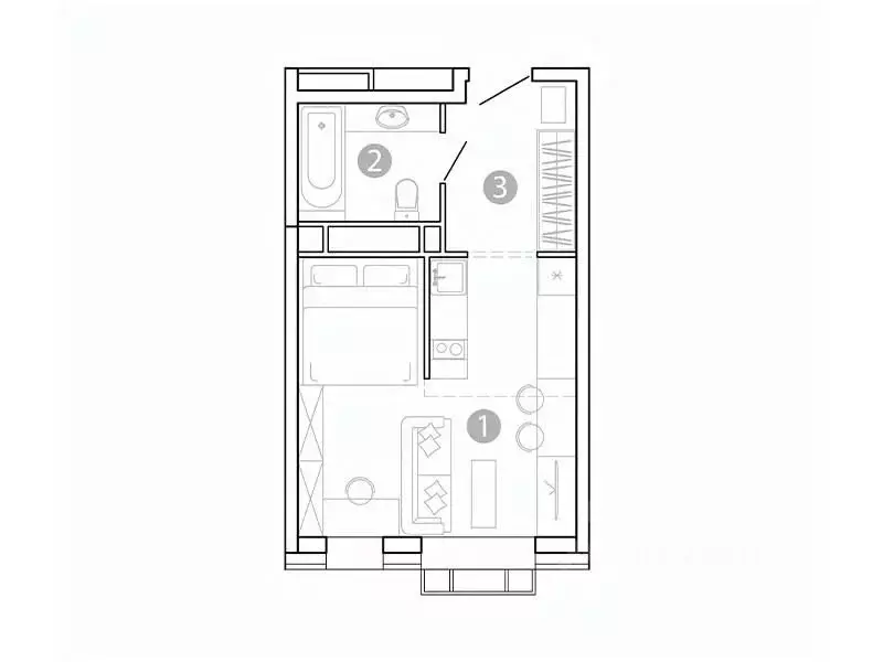 1-к кв. Забайкальский край, Чита 1-я Коллективная ул., 6 СТР (28.65 м) - Фото 1