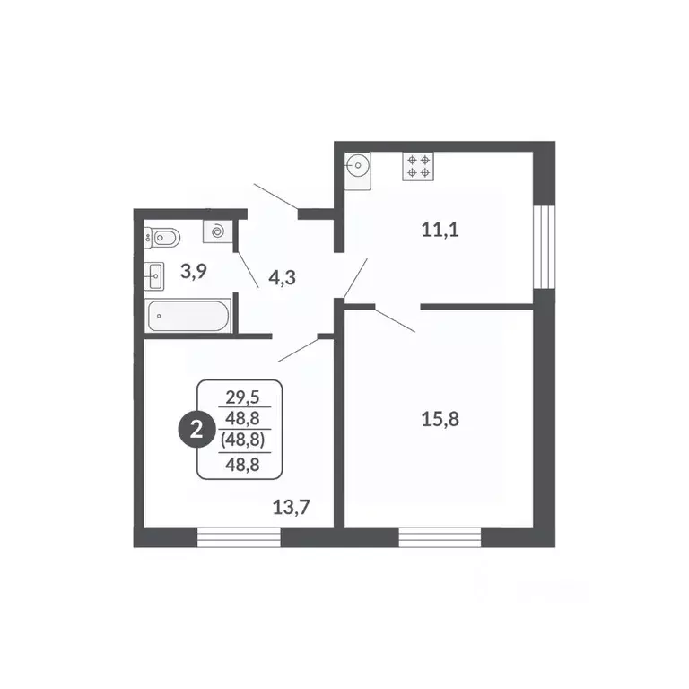 2-к кв. Кировская область, Киров  (48.8 м) - Фото 1